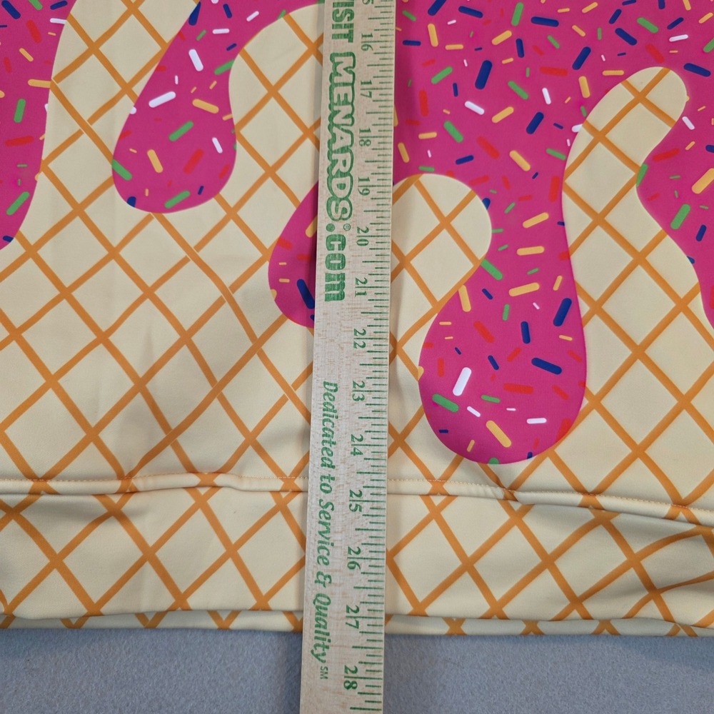 Baseball Lifestyle 101 Ice Cream Sprinkle Waffle Cone Pink Hoodie Mens Large - Picture 9 of 10